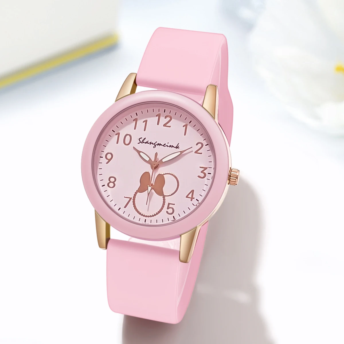 Reloj casual para estudiantes de cuarzo de silicona con dibujos animados deportivos para mujer
