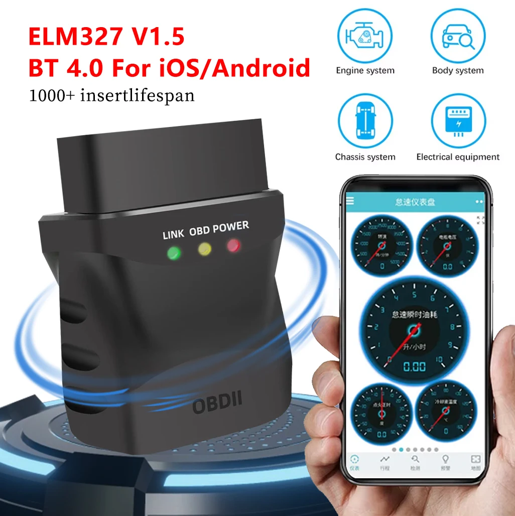 Auto Fout Diagnostisch Instrument OBD2 Detectie Tool V015 Auto Auto Scanner Code Reader Controleren Motor Verlichting ELM327 1 st