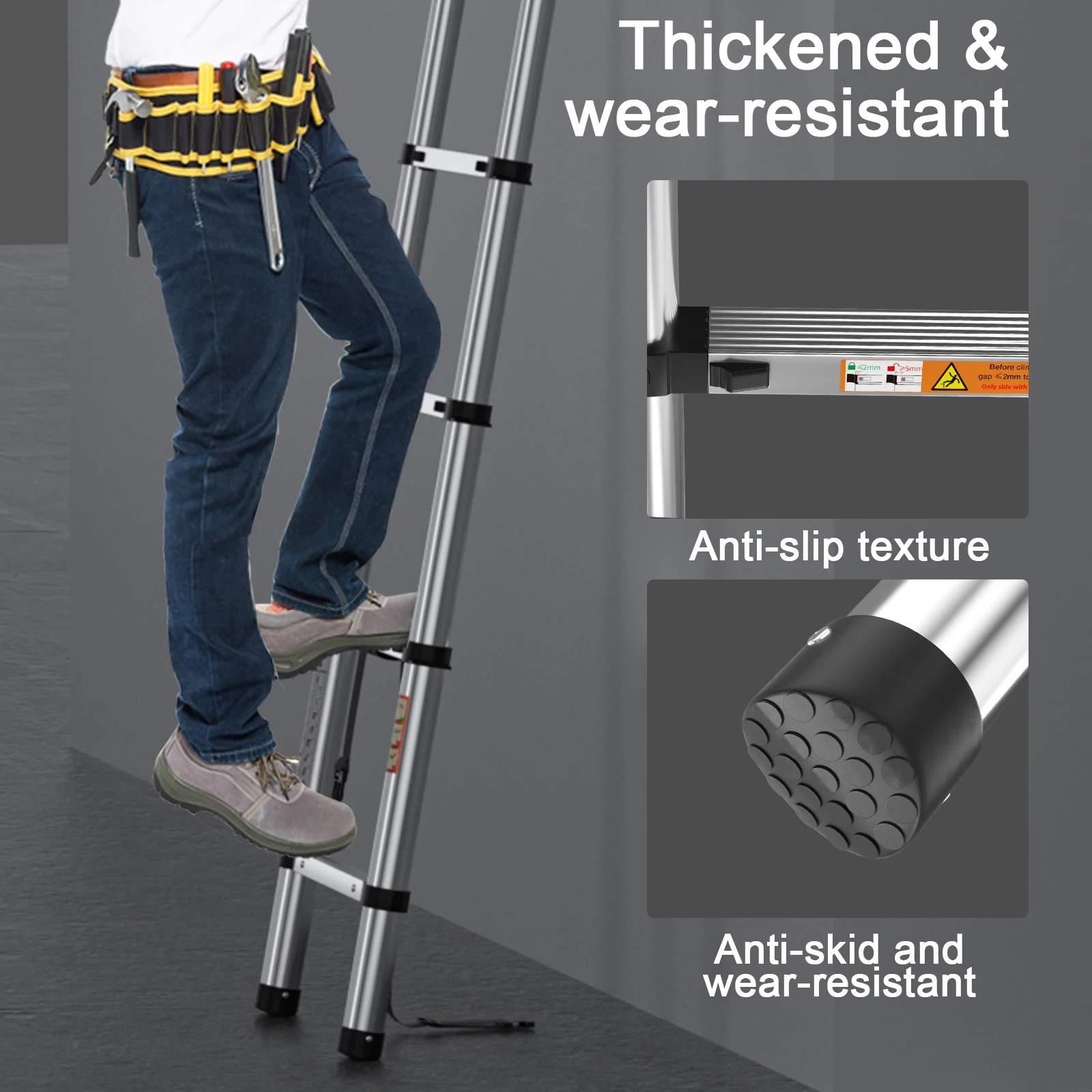 Telescopic Ladder Stainless Steel,load 150kg, Convenient Extendable ,For Pulling Walls, Changing Light Bulbs,Repairing Roofs,RV