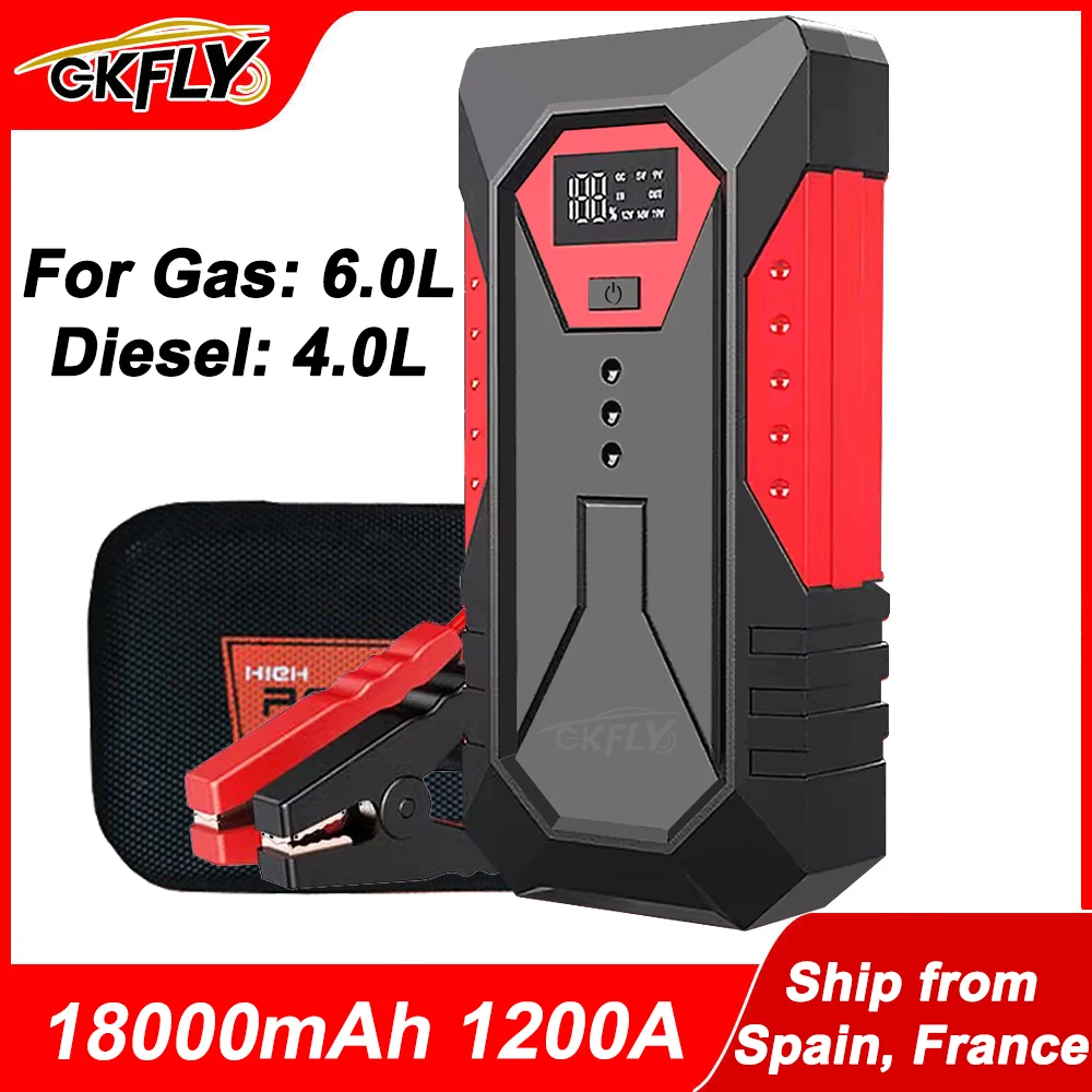 Neue 1200A Auto Starthilfe 18000 mAh Power Bank Benzin Diesel Auto Batterie Ladegerät Starten Für Auto Batterie Booster zu starten Auto
