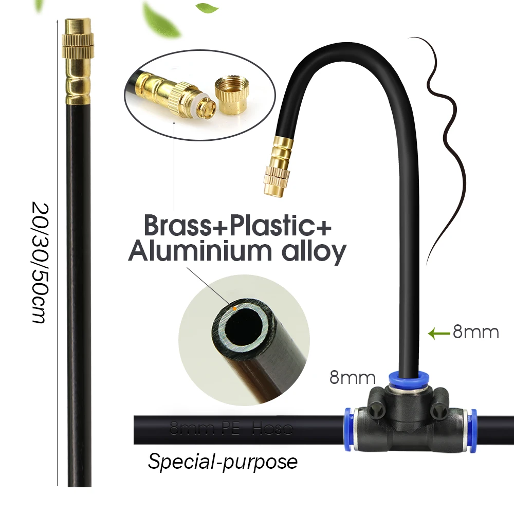 30 M-5 M DIY ดัดฟรี Universal Sprayer Kit 8mm ท่อ Patio Misting Cooling ระบบสําหรับสวนพืช Fogging รดน้ําชลประทาน