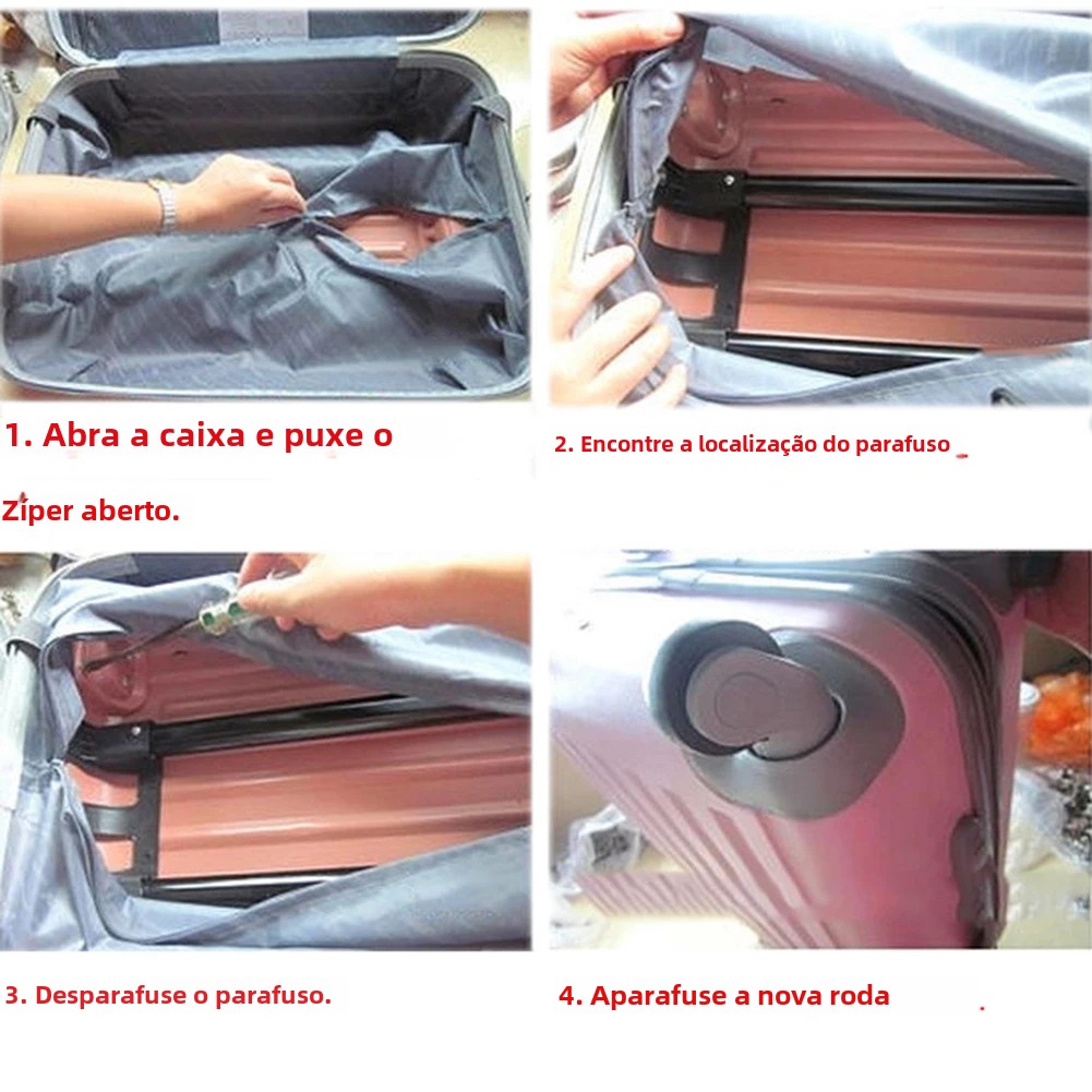 Rodas de bagagem de substituição para malas reparação mão spinner rodízio rodas de borracha peças do carrinho para caixa alfandegária