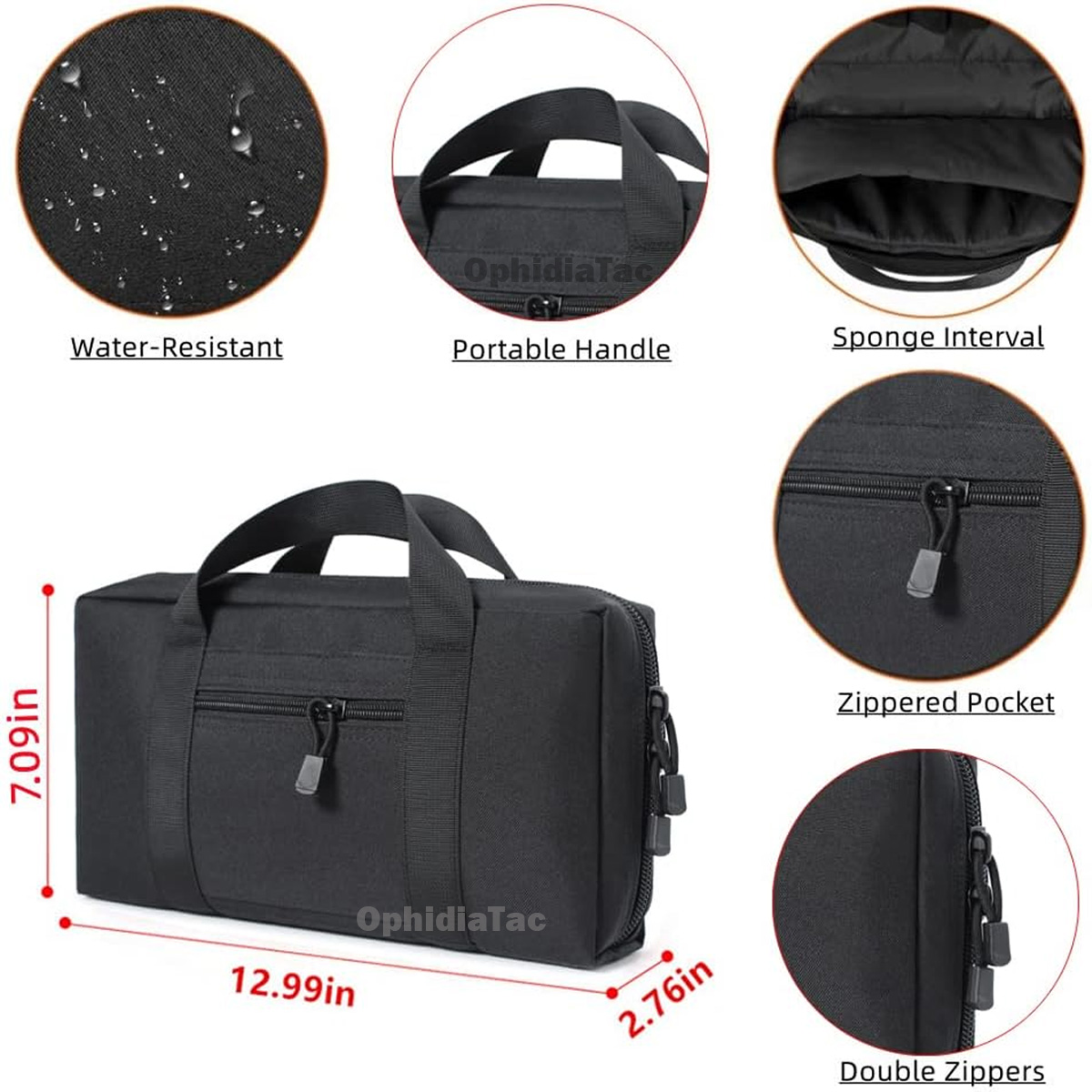 OPHIDIAN Borsa per sport all'aria aperta Kit di attrezzi EDC multifunzionale Borsa per riporre articoli vari per sport per il tempo libero Borsa per pistola