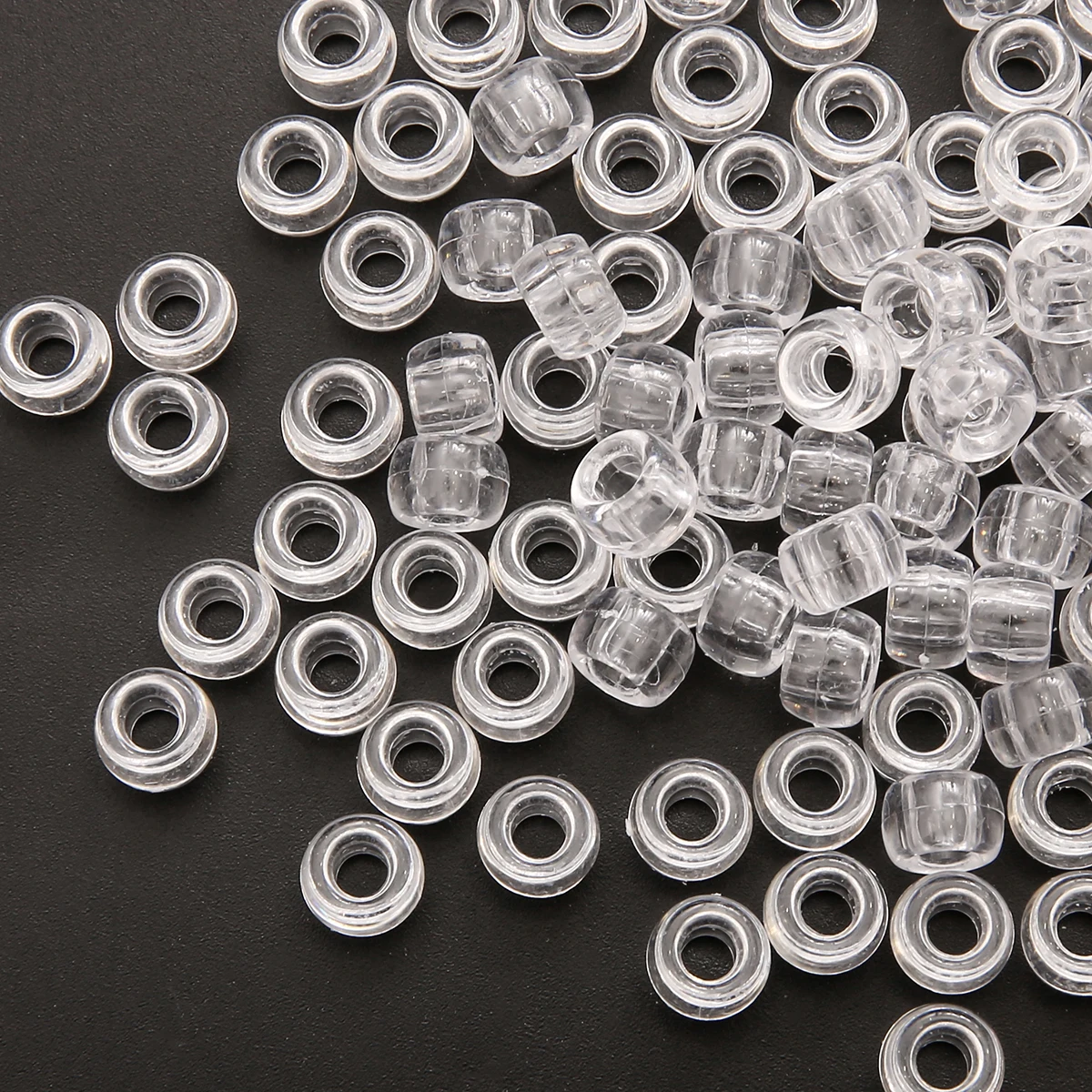 Bộ 50 100 Chiếc Trong Suốt 4Mm Lỗ Lớn Dreadlock Hạt Cho Jumbo Bím Tóc Dreadlock Nhựa Trong Suốt Cho Phụ Kiện Tóc dụng Cụ Tạo Kiểu Tóc