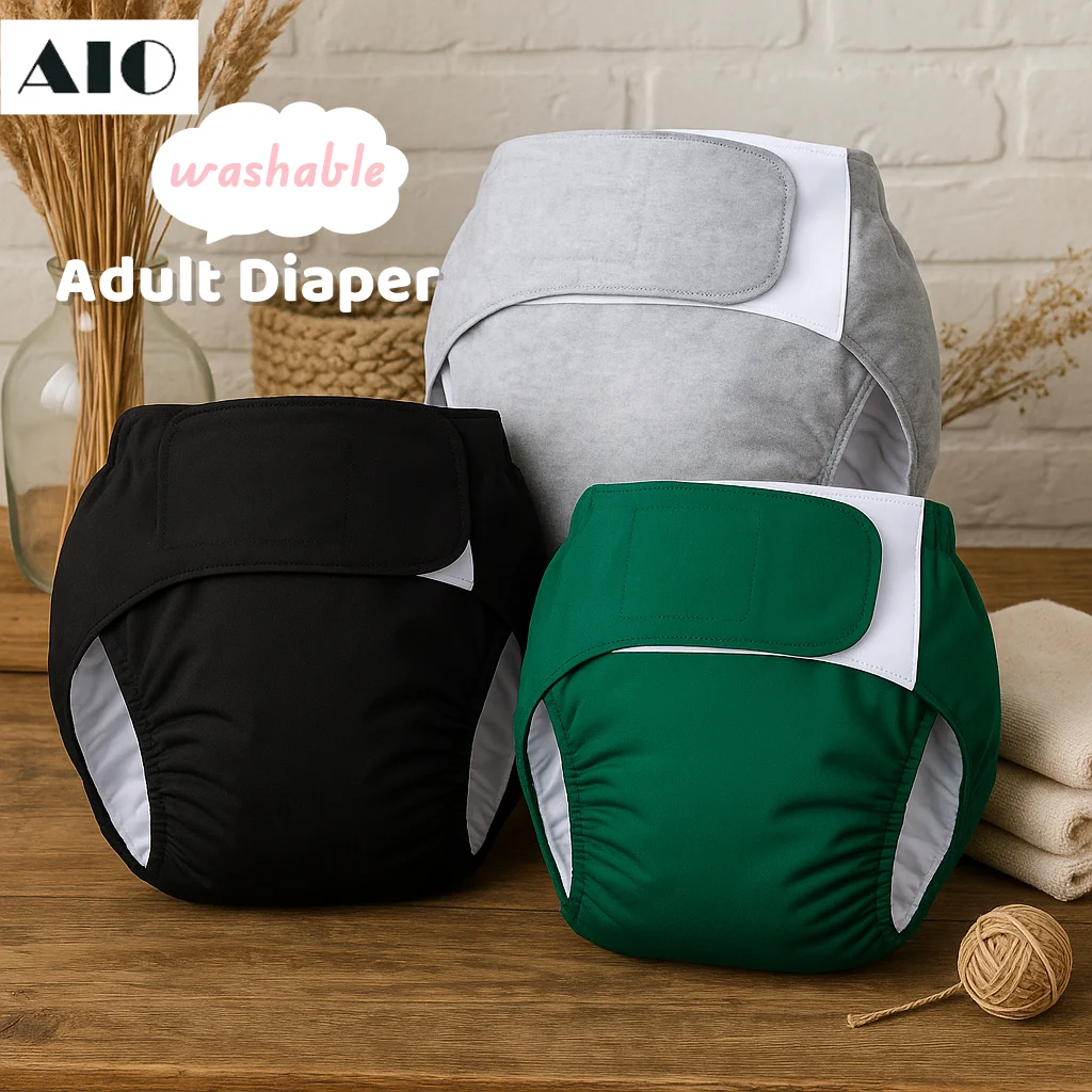 Pañales grandes reutilizables para adultos, pantalones ajustables para incontinencia para hombres y mujeres, pantalones a prueba de fugas para dormir para personas mayores con discapacidad