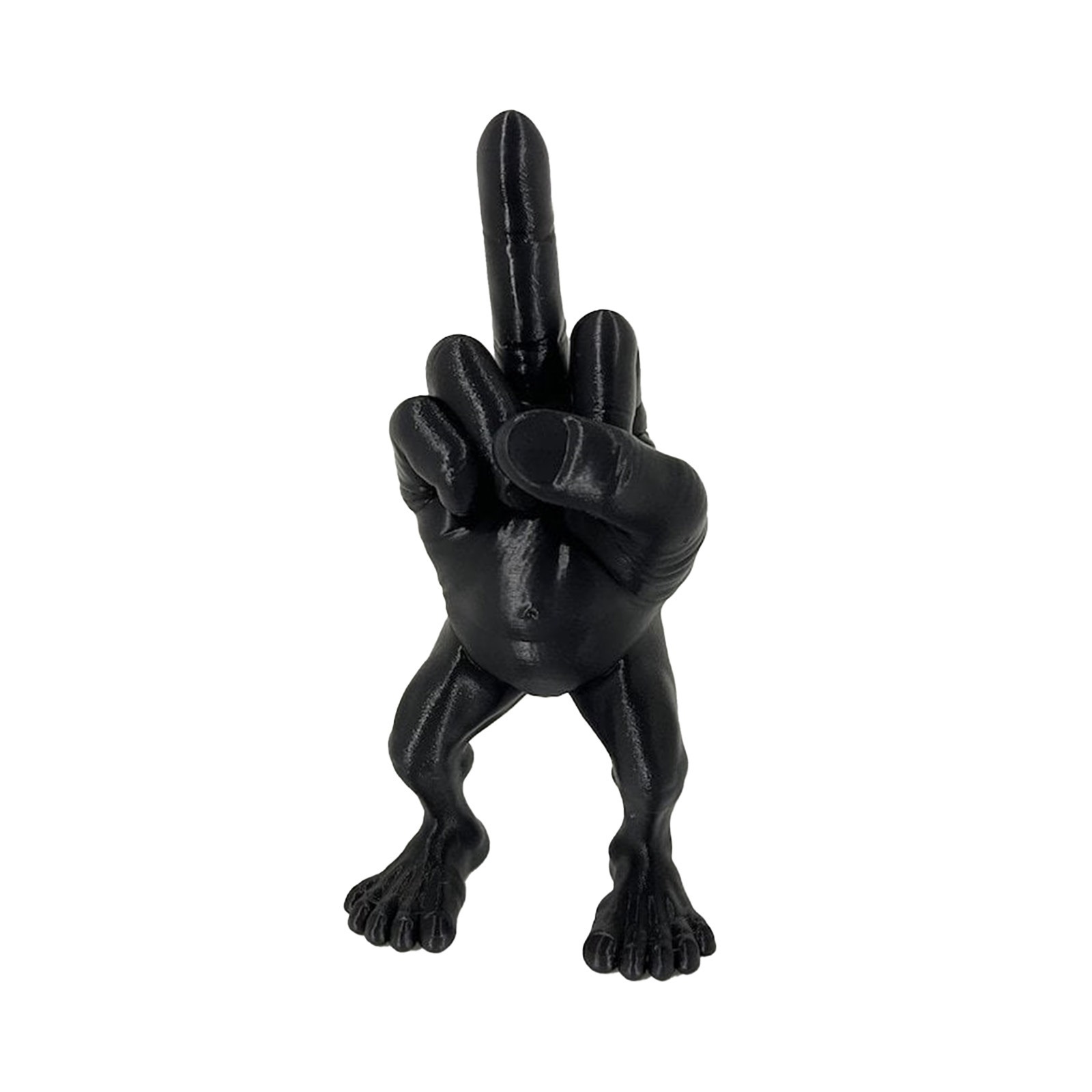 Figurine de doigt du milieu imprimée en 3D, avec jambes, Statue de bureau, décoration de bureau, geste de la main drôle, Sculpture d'ornement créatif en résine