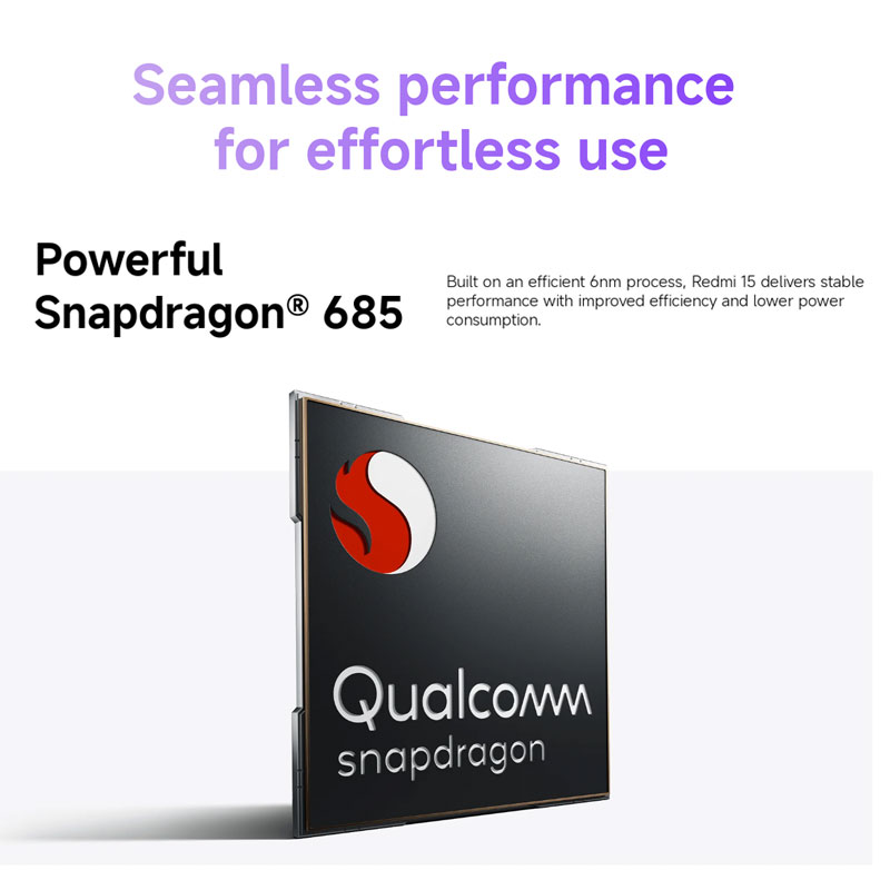 Глобальная версия смартфона Xiaomi Redmi 15, 128 ГБ/256 ГБ ПЗУ, Snapdragon 685 6,9 дюйма, FHD + DotDisplay, камера 50 МП, 7000 мАч, 33 Вт, IP64