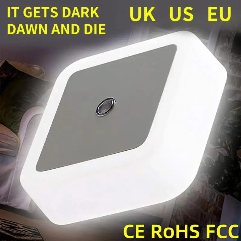 Draadloze Led Nachtlichtsensor Verlichting Mini Eu Us Uk Plug Nachtlampje Lamp Voor Huis Slaapkamer Trap Decoratie Verlichting