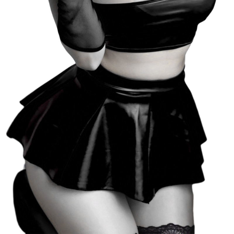 女性用レザープリーツミニスカート,ハイウエスト,単色,パーティー,クラブ,コスチューム,ランジェリー,流行の女の子,夏,y2k