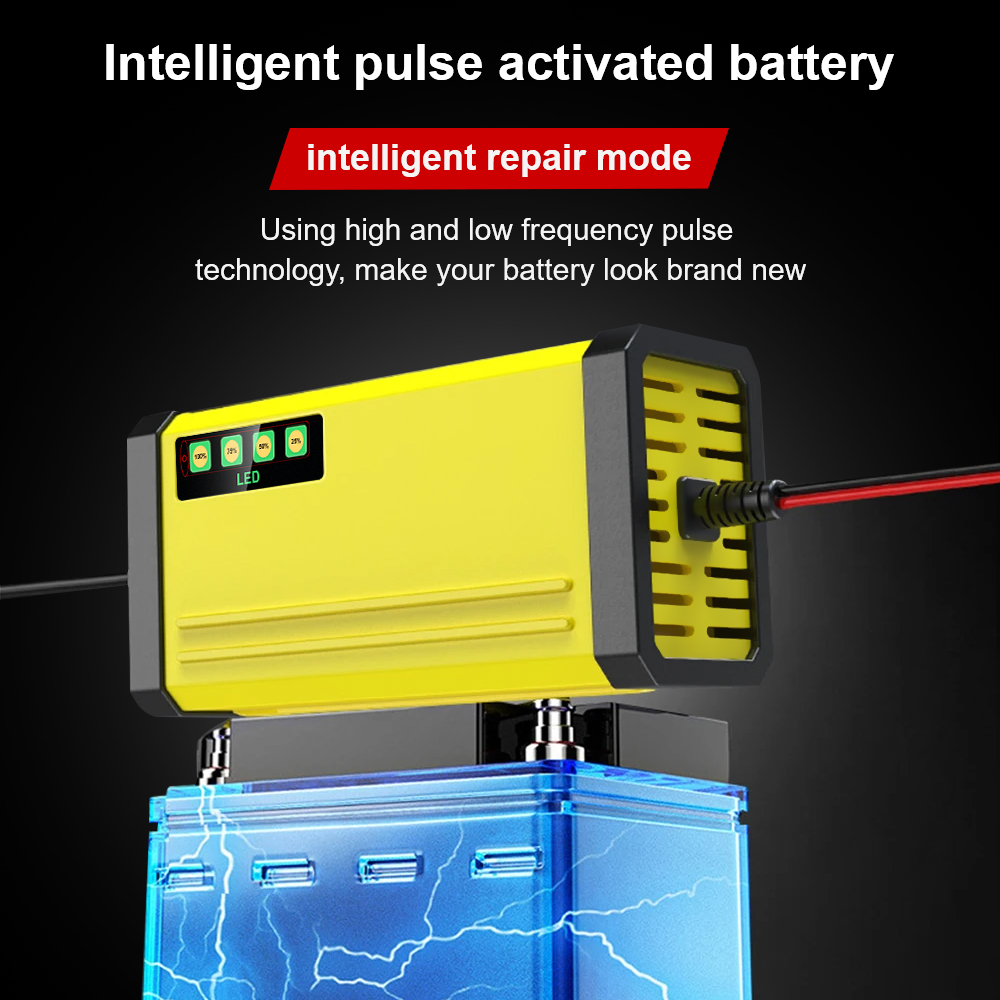 Auto-acculader 220V Power Puls Reparatielader Moto Truck-acculader 12V 2A Nat Droog Loodzuuraccu LED-display