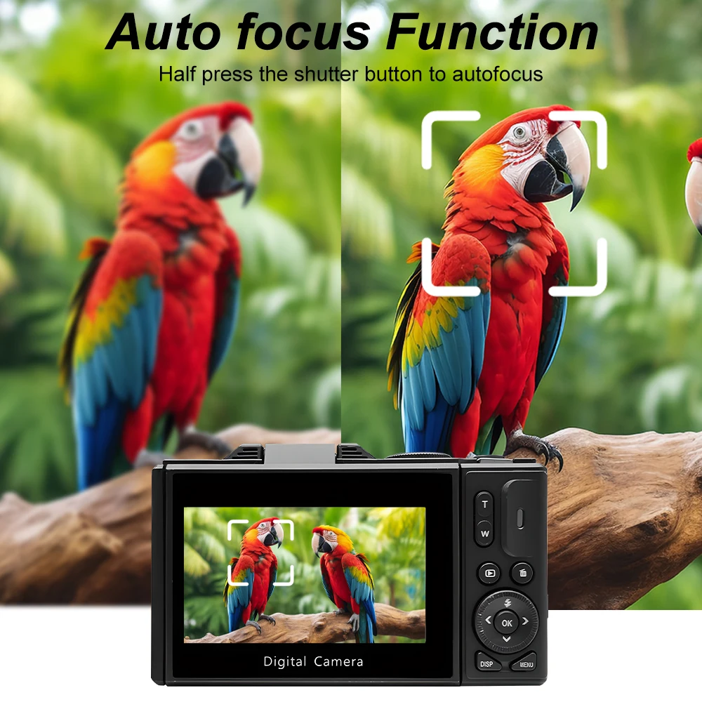 Compact Digital Photography Camera 4K 18X Digital Zoom Vintage Vlog Video Recorder YouTube 180° Flip Screen Selfile WiFi Web Cam