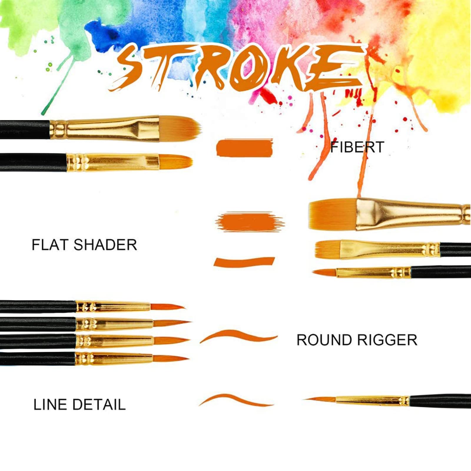 Кисти для рисования акварелью и акрилом, 10 шт.