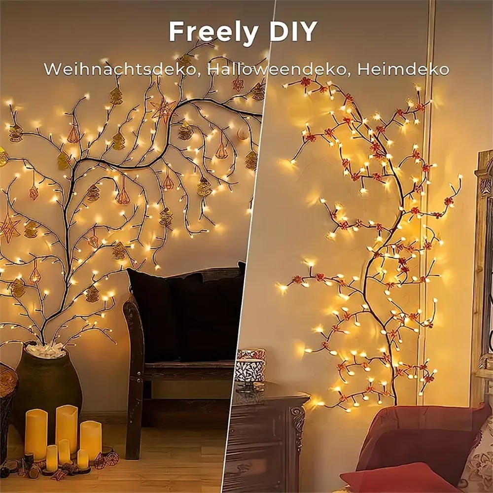 96個のLEDを備えたクリスマスライトボックス,木とつるの形をしたUSBケーブルを備えたムードライト,室内装飾ライト,部屋の壁に最適,8モード,1ユニット