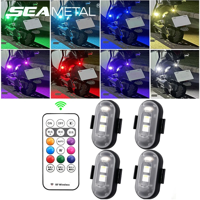Seametal luz sem fio aeronaves avião helicóptero luzes de advertência rgb led aeronaves luzes estroboscópicas carro motocicleta luzes led