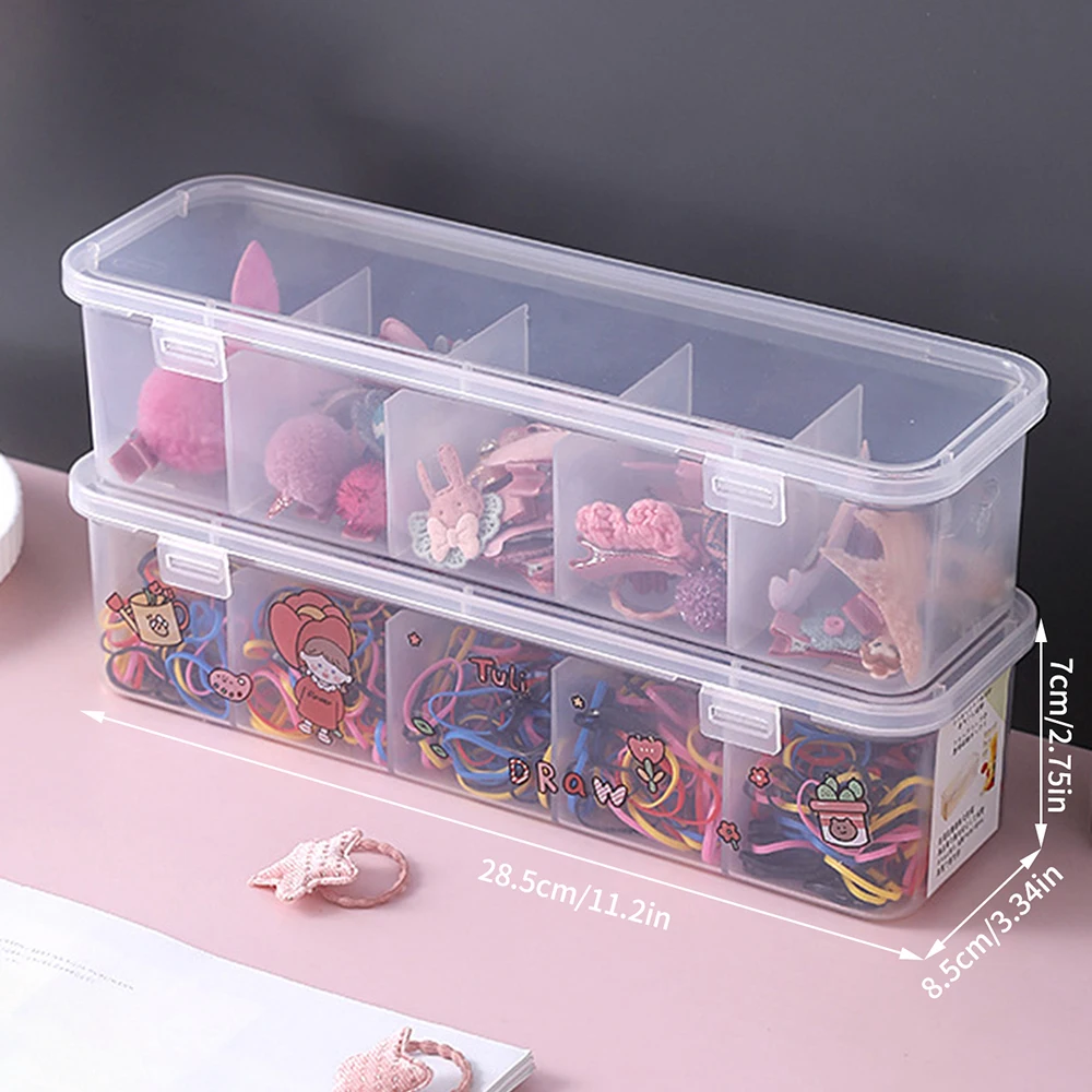Accesorios de plástico para el cabello, caja de clasificación de joyas, caja de almacenamiento de cinco compartimentos, artículos diversos de escritorio, almacenamiento de cables de datos, 1 ud.