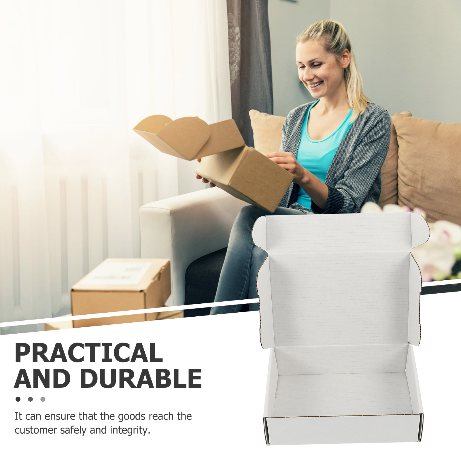 段ボール製の梱包箱,ギフト包装用の白い段ボール箱,20個