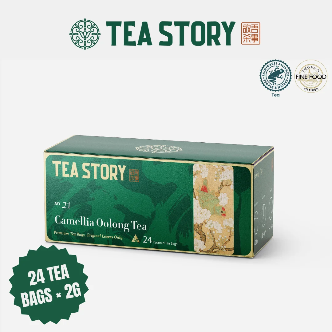 Tea Story Camellia Oolong Tea Bags [Skin Hydration] Floral Wellness Infusion, Blooming Beauty 24 Tea Bags ×2g