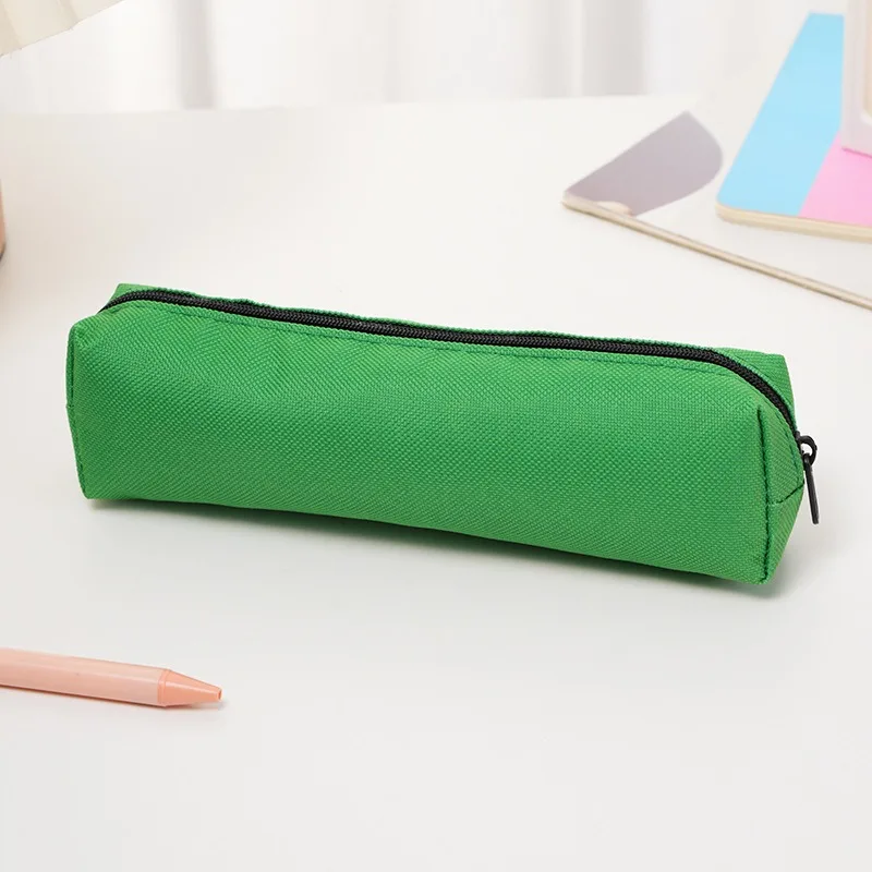 1pc piccolo colore solido semplice astuccio con cerniera mini borse per penne cancelleria per fornitori di ufficio scolastico