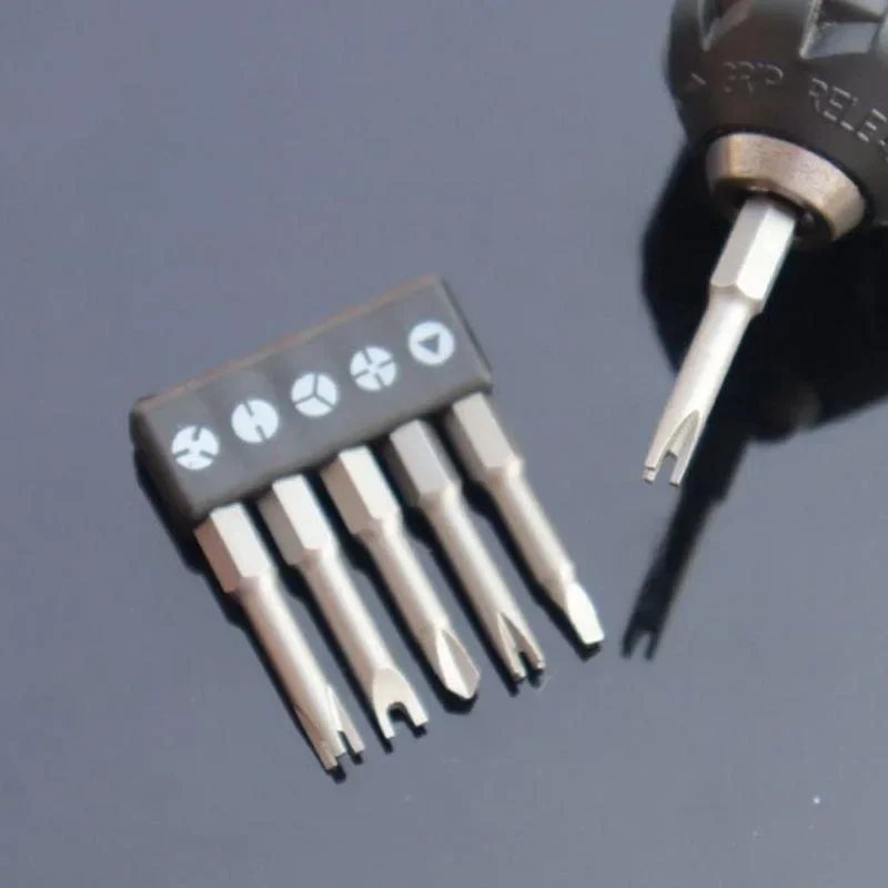 5pcs/set  Special Shaped Screwdriver Set 50mm U-shaped Y-Type Triangle Inner Cross Three Points Screwdriver Bit Tool