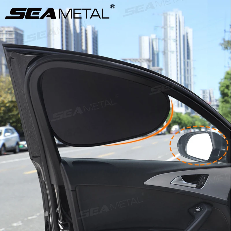 SEAMETAL 4-lagige Sonnenschutzabdeckung für Auto-Seitenfenster, ultraleichte elektrostatische Vorhänge, Sonnenschutz für Babys, 99,9 % UV-Blocker