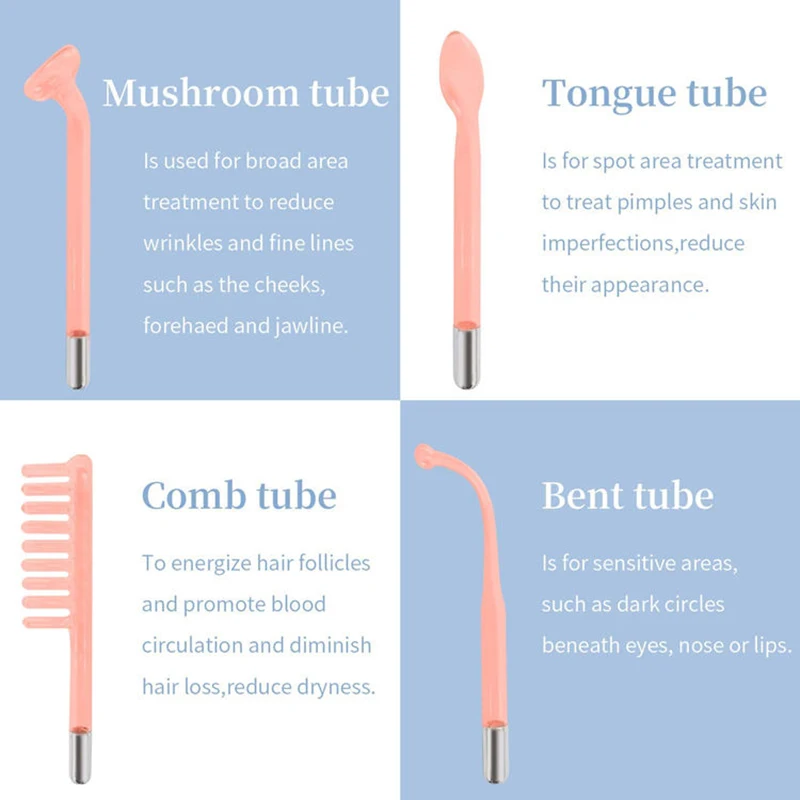 ความถี่สูง Skin Therapy Wand เครื่องแบบพกพาสําหรับนวดสิวฟื้นฟูผิวกระชับลดริ้วรอยเครื่องมือ