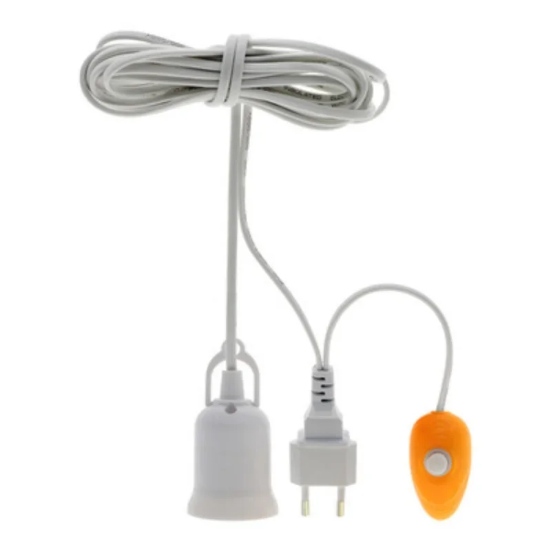 Portalámparas de escritorio Flexible de 360 grados E27 enchufe UE EE. UU. Base de luz enchufe de un solo/doble extremo Cable con Clip de cuello de cisne con interruptor de encendido