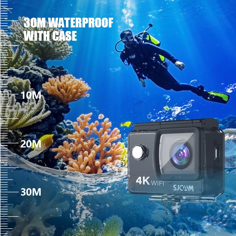 SJCAM กล้อง Action Camera กล้อง Action Camera ทางอากาศใน SJ4000พร้อมวิดีโอ4K 30M กันน้ำ2.4G WiFi กล้องเพื่อการกีฬากล้องเพื่อการกีฬาจักรยานยนต์จักรยาน