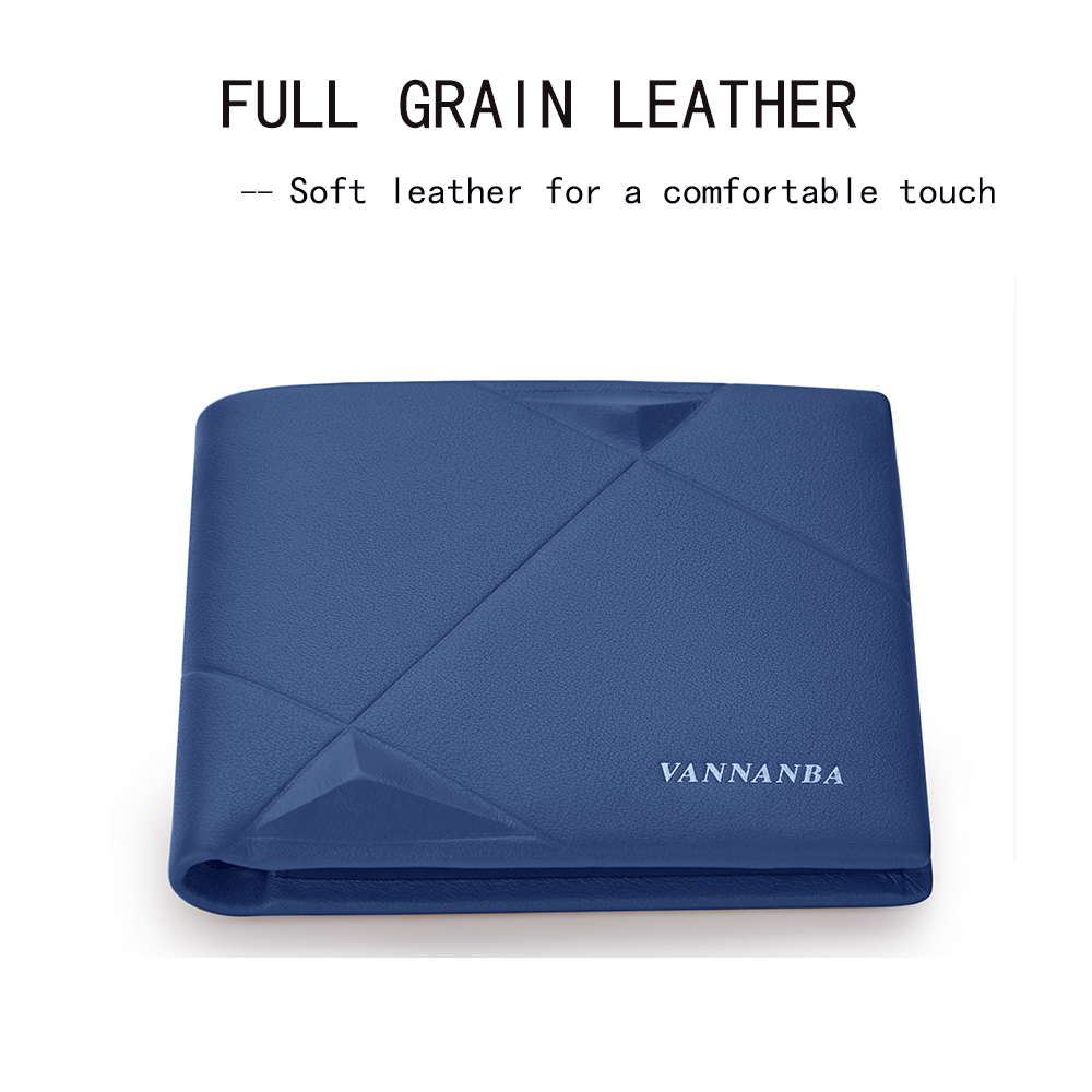 Vannanba Bifold Brieftaschen für Männer Jugendliche leichtes Leder echte RFID Blocking Geldbörse stilvolles Geschenk für Männer