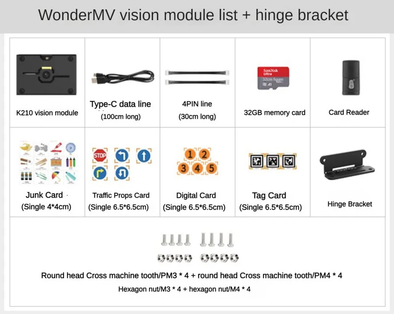 32G Card K210 Open Source Visual Recognition Module Image Facial Detection AI Camera for Python Development Board CanMV Sensor