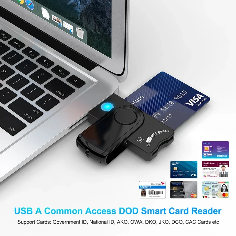 USB SIM Smart Card Reader สําหรับ Bank Card IC/ID EMV SD TF MMC Card Reader อะแดปเตอร์ USB-CCID ISO 7816 สําหรับ Windows 7 8 10 Linux OS