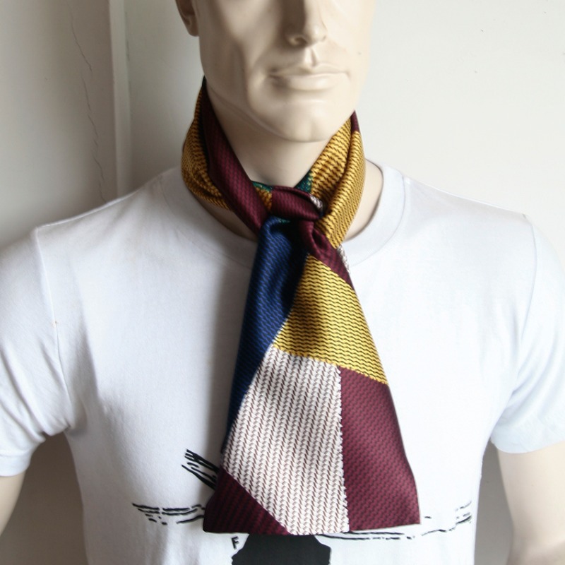 Lenço de negócios imitado tecido de seda cachecol masculino longo dupla face na moda britânico europeu estilo americano outono inverno