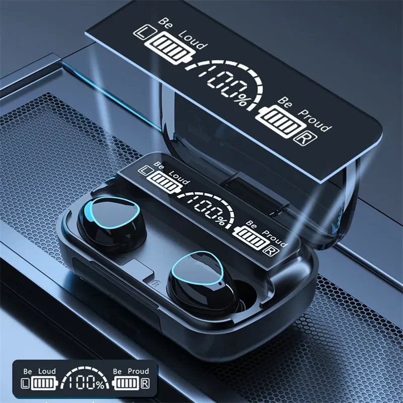 M10 TWS słuchawki Bluetooth 3500mAh etui z funkcją ładowania bezprzewodowe słuchawki z mikrofonem 9D Stereo sportowe wodoodporne słuchawki douszne