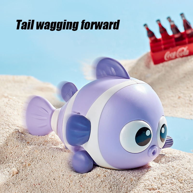 Bonito corrente palhaço brinquedo de condução de corda dos desenhos animados pequenos peixes crianças balanço quebra-cabeça do bebê pai-filho interativo das crianças g