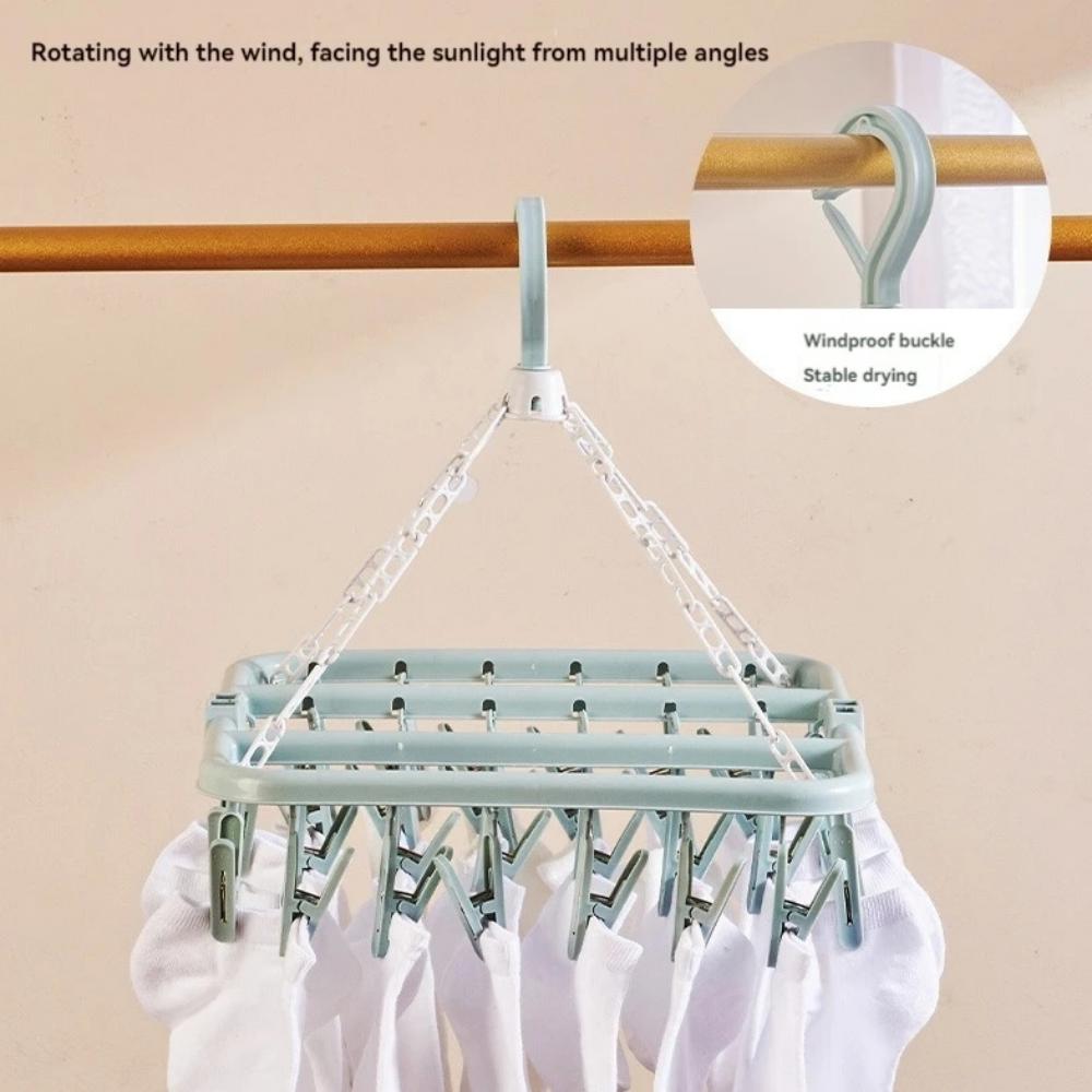 1pc cabides dobráveis multi-funcional à prova de vento meias clipe cabides de secagem de plástico doméstico roupas meias cabides de secagem