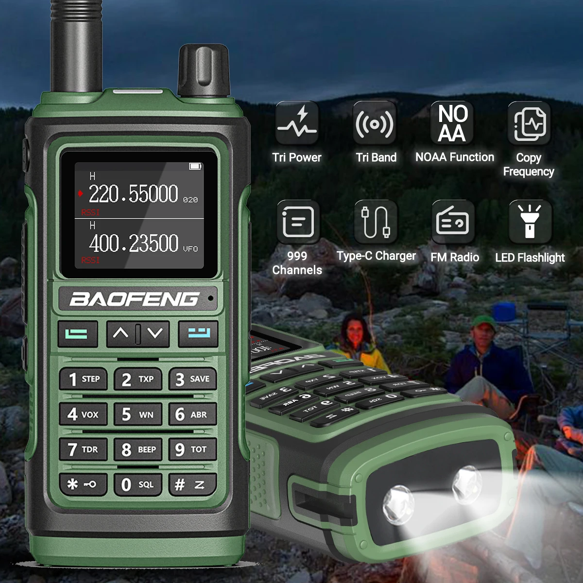 Baofeng UV-17 Pro V2 Tri Band Walkie Talkie Long Range leistungsstarke drahtlose Kopierfrequenz Typ-C UV-5R UV-21 Pro Ham Two Way Radio