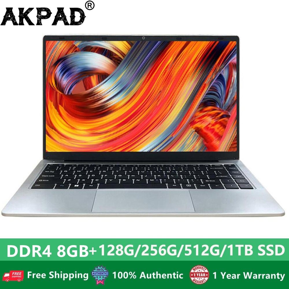 Intel 14.1นิ้ว RAM 8GB DDR4 128GB 256GB SSD Windows 10 Pro inte แล็ปท็อป Intel โน้ตบุ๊คนักเรียน laptos Quad Core แบบพกพา