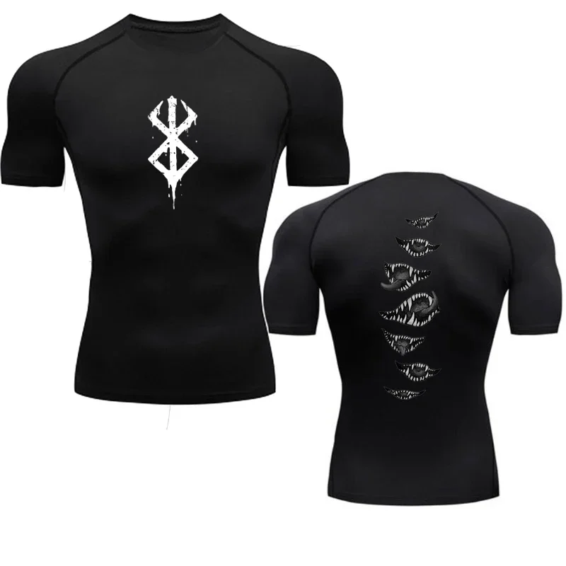 Spring and Summer Men's Rashgar Top Milk Silk Short-sleeved Bodybuilding Fitness Quick-drying Compression Tight T-shirt S-3XL