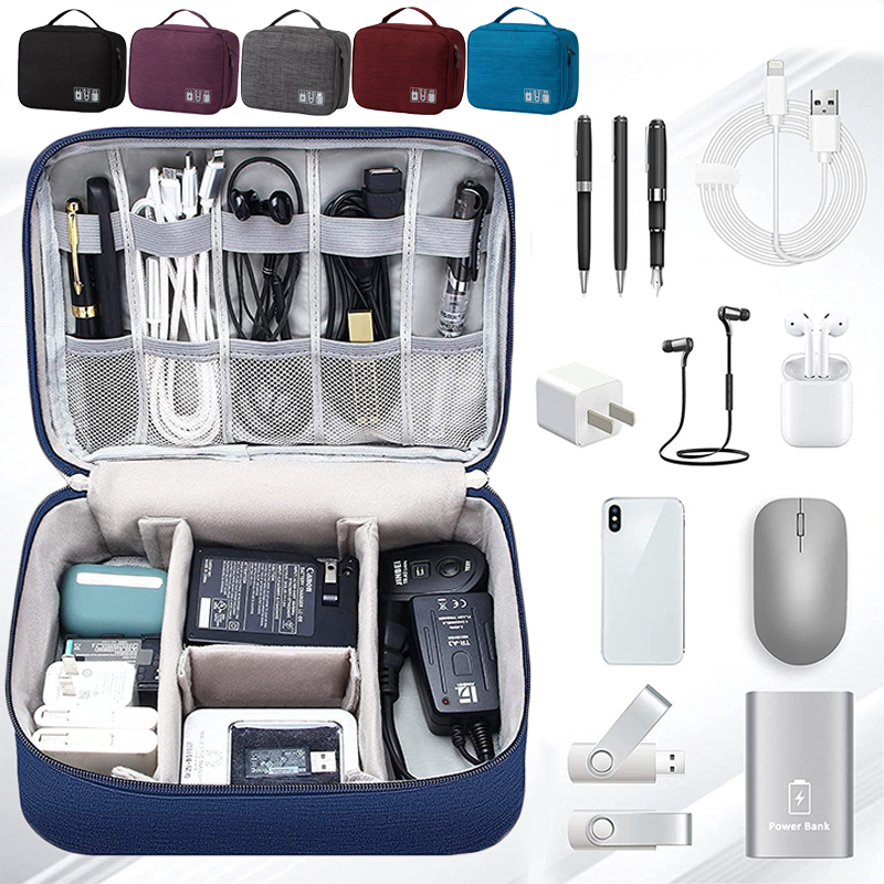 Tragbare Kabel-Aufbewahrungstasche, wasserdicht, digital, elektronischer Organizer, USB-Datenleitung, Ladegerät, Stecker, Aufbewahrungstasche, Reisekabel-Organizer