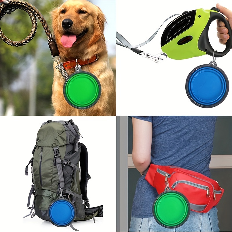 Tigela dobrável com moldura preta de 350ml, com chaveiro, tigela para animais de estimação, tigela portátil de viagem, conveniente, tigela para gato, não é fácil de deformar, tigela dobrável