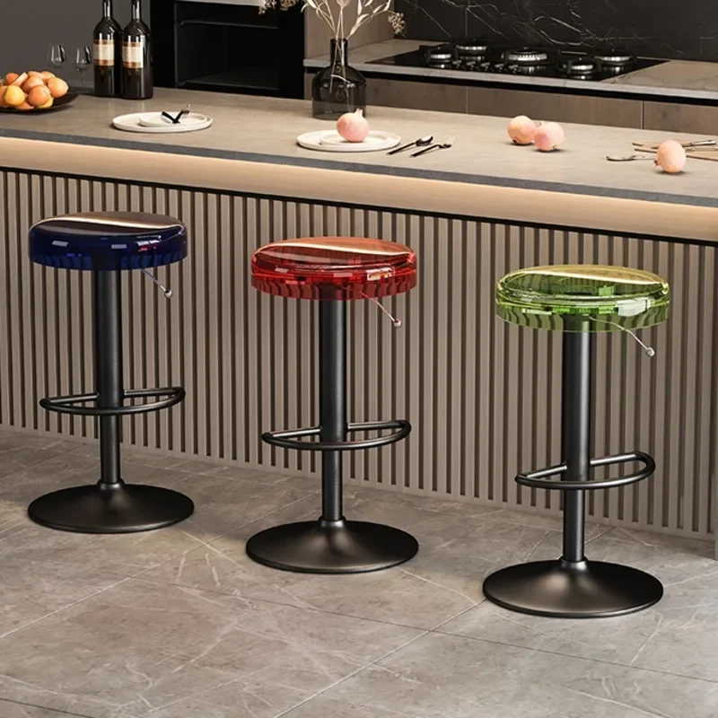 Tabouret haut en acrylique pour îlot de cuisine, chaise de caisse enregistreuse moderne, chaise de bar haut de gamme, style offrant un café, remise