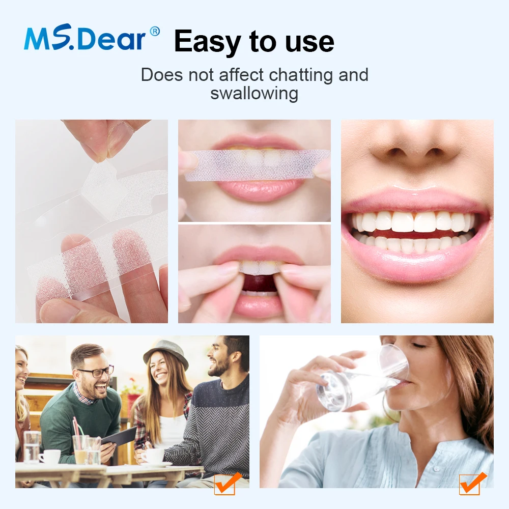 Tiras de limpieza de dientes blancas de Gel 9D, cuidado de higiene bucal, tiras blanqueadoras de dientes de doble elasticidad, carillas de dientes postizas, herramienta de belleza dental