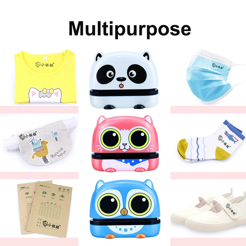 Black/White Customized Name Stamp Paints Personal Student Engraved Waterproof Non-fading Kindergarten ChildrenName Seal