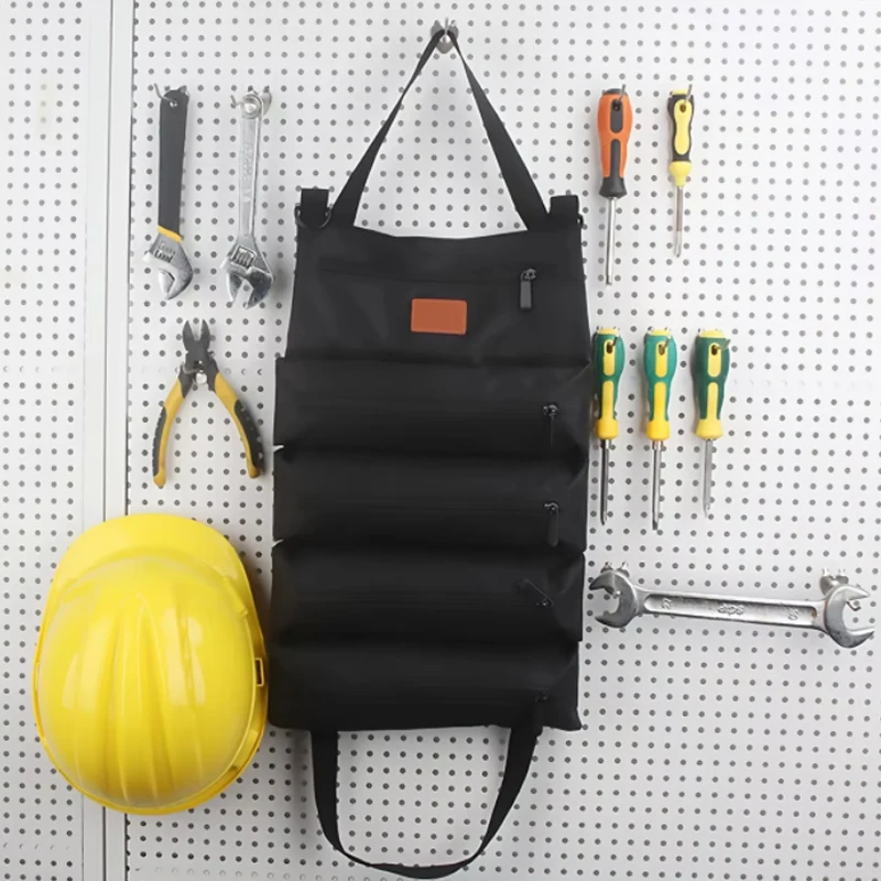 Multi-Purpose Roll Up Tool Bag,Wrench Roll,Canvas Tool Organizer Bucket,Car First Aid Kit, Wrap Roll Storage Case