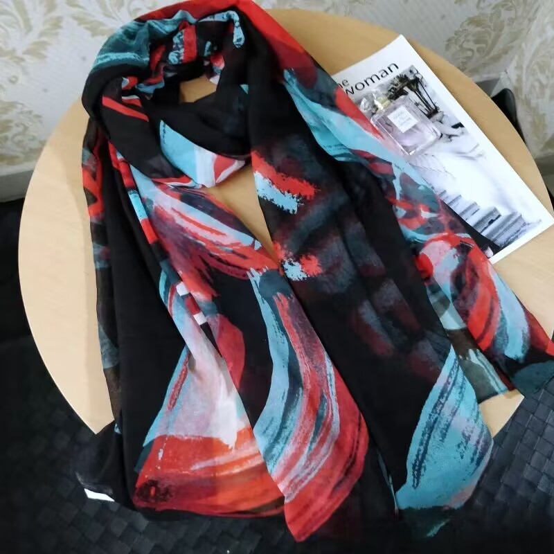 Buitenlandse Handel Originele Enkele Spaanse Print Kleur Kunstdoek Grote Vierkante Trend Dames Sjaal