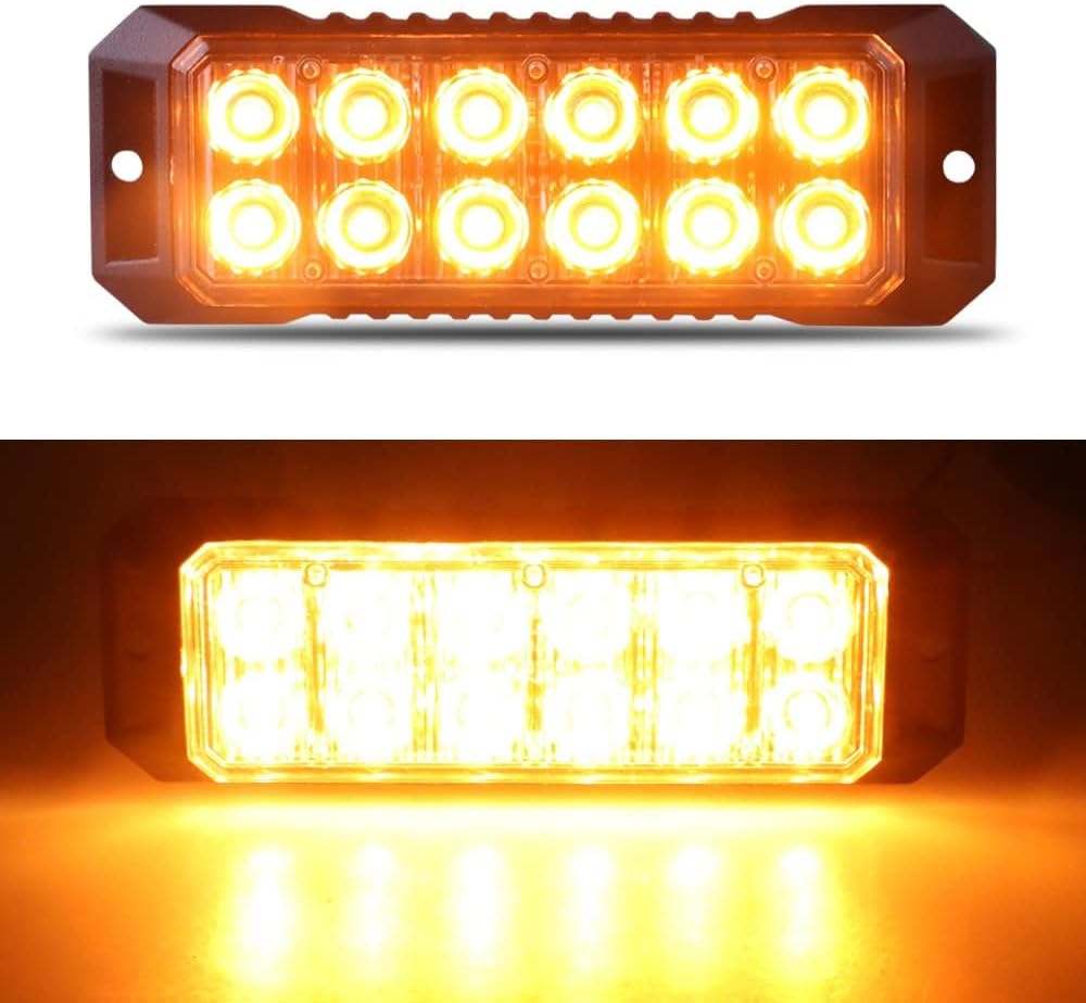 New12-LED Flashing Strobe for 12-24V Trucks Car Vehicle LED Mini Grille Head Emergency Beacon Hazard Warning Lights
