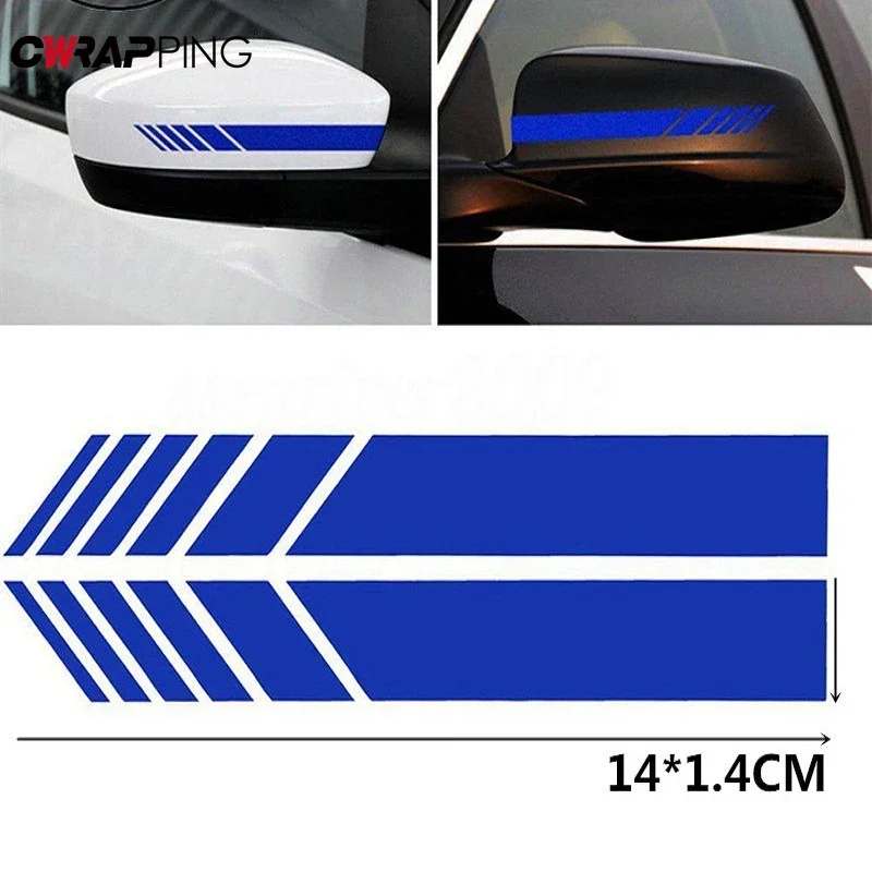 Pegatinas de espejo retrovisor de coche, decoración de espejo retrovisor automático, pegatina impermeable a rayas, accesorios de modificación automática