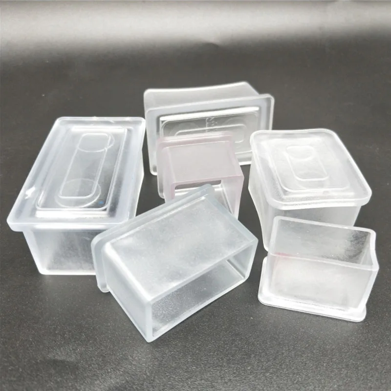 8Pcs 투명 의자 다리 모자 PVC 라운드 스퀘어 테이블 피트 패드 모자 가구 튜브 엔드 커버 미끄럼 방지 바닥 보호 패드