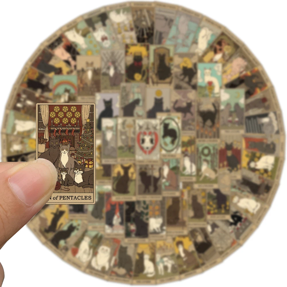 72PCSแมวTarot Graffitiสติกเกอร์Mystery Divinationการ์ตูนDecals DIYแล็ปท็อปจักรยานรถจักรยานยนต์โทรศัพท์สติกเกอร์รถของเล่น