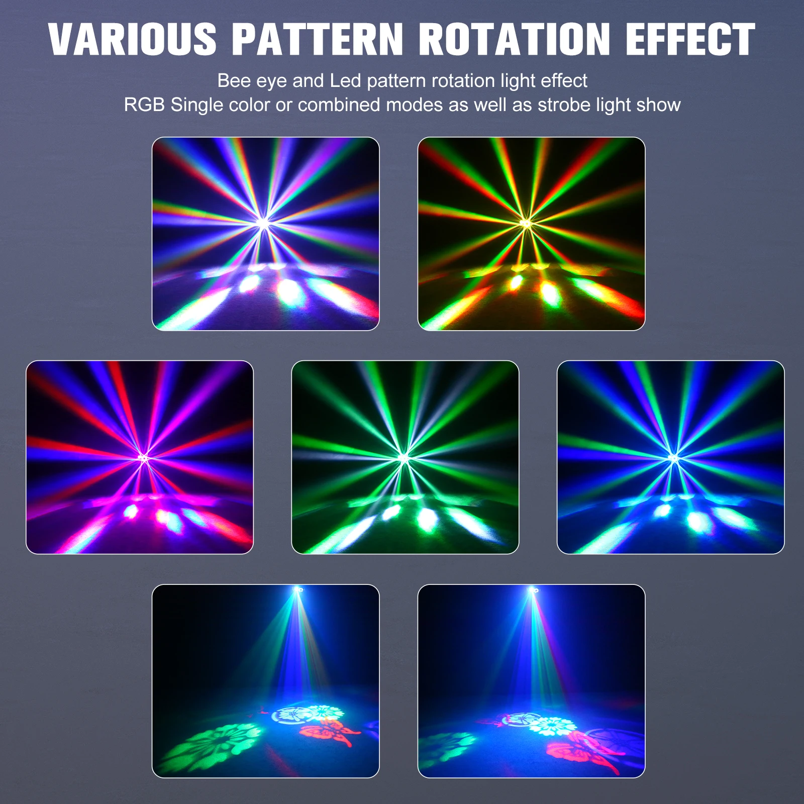 Projektor laserowy 6-w-1 Bee Eye Strobe RGBW LED Beam Patterns Stage Laser Light Stage Effect Light for Party DJ Disco KTV Wedding