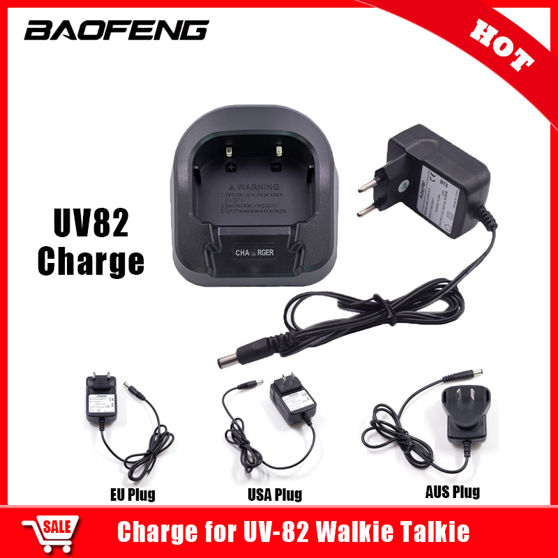 Sạc Dành Cho Máy Bộ Đàm Baofeng UV82 Radio Di Động Chính Hãng Nhà Sạc Với EU AU Anh Mỹ Adapter Dành Cho Máy Bộ Đàm Baofeng UV-82 UV82 Phụ Kiện